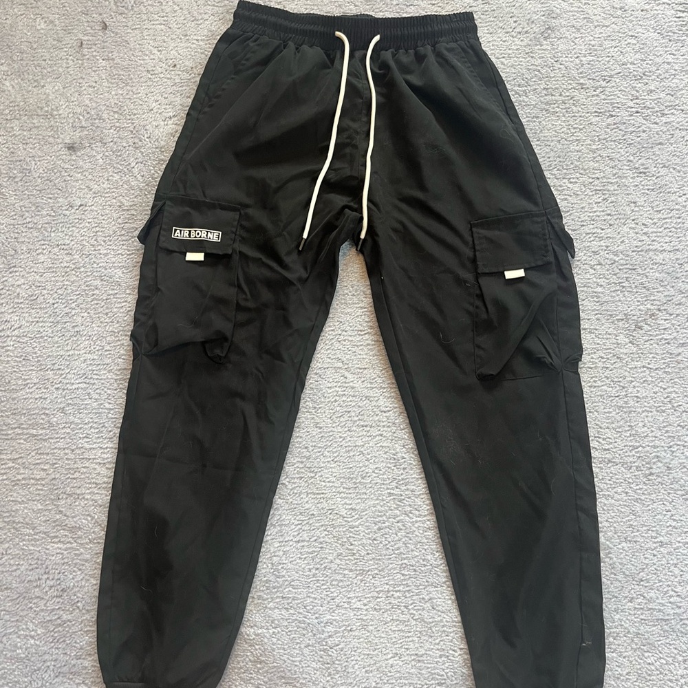 Black Cargo Jogger Pants